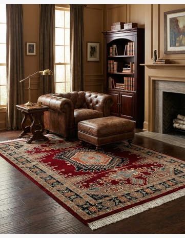 4' 3 x 6' 5 Hand Knotted Lahour Oriental Rug