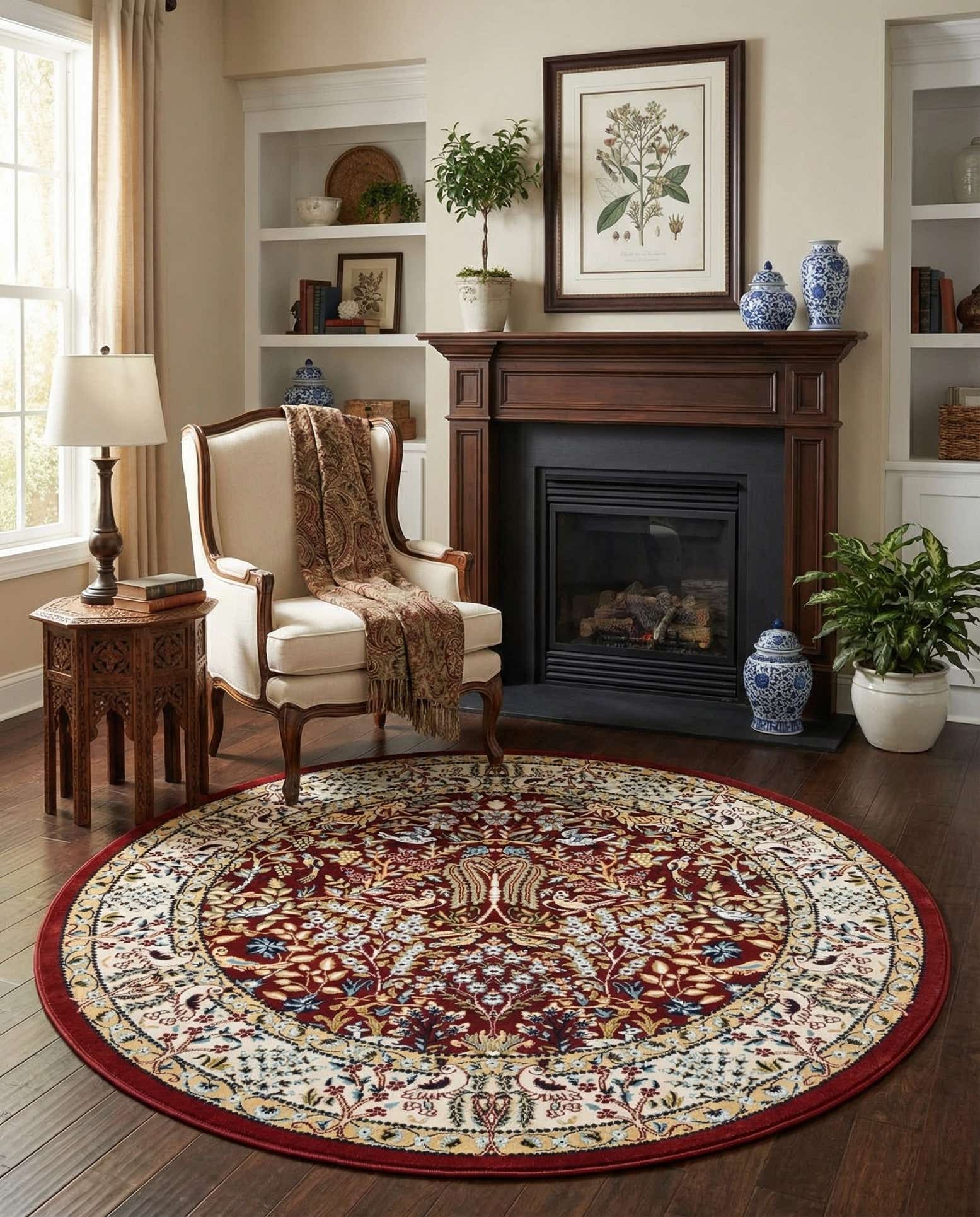 5' 3 x 5' 3 Nain Design Round Rug