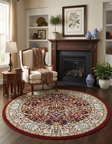 5' 3 x 5' 3 Nain Design Round Rug