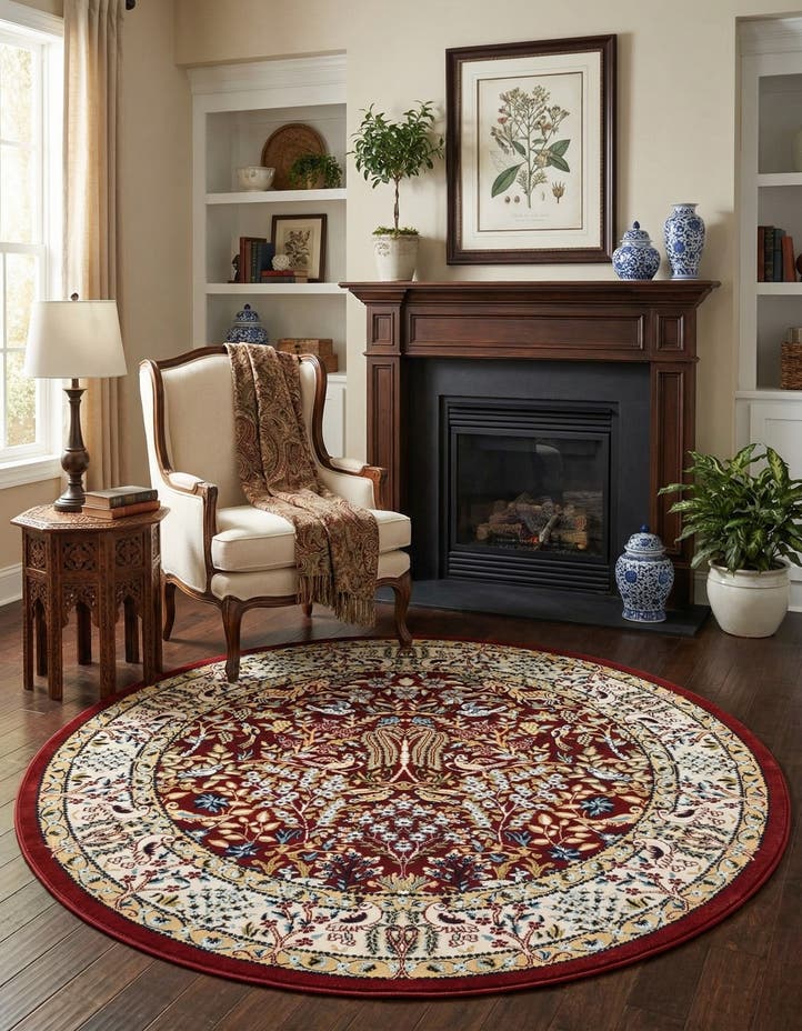 5' 3 x 5' 3 Nain Design Round Rug