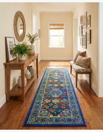 Navy Blue Calypso Runner Rug