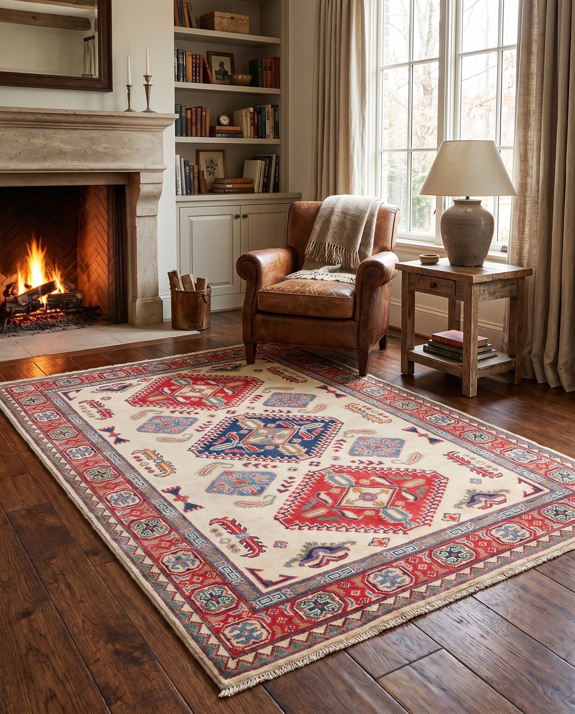 4' 2 x 6' 2 Hand Knotted Kazak Rug