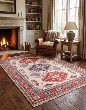 4' 2 x 6' 2 Hand Knotted Kazak Rug