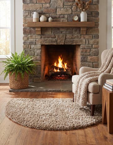 2' 2 x 3' 7 Solid Shag Hearth Rug