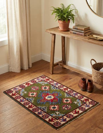 2' x 2' 11 Hand Knotted Kazak Rug