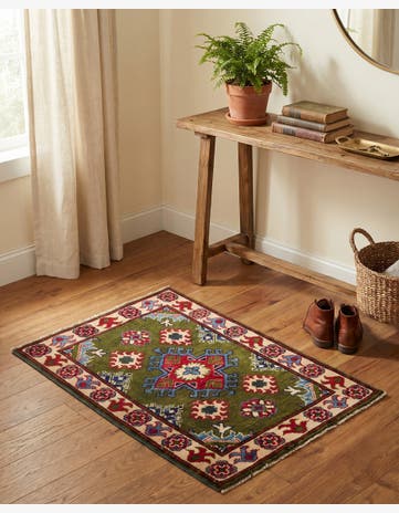 2' x 2' 11 Hand Knotted Kazak Rug