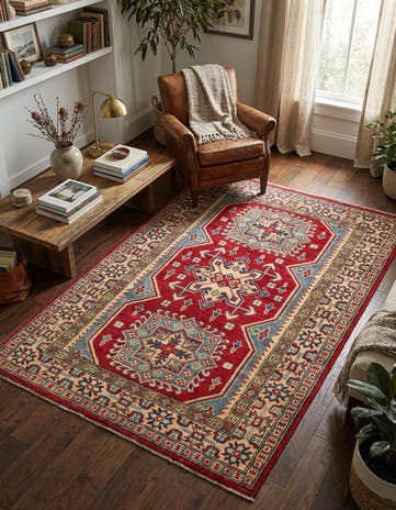 3' 10 x 6' 2 Hand Knotted Kazak Rug