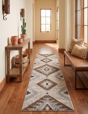 Ivory Eco Southwestern Runner Rug