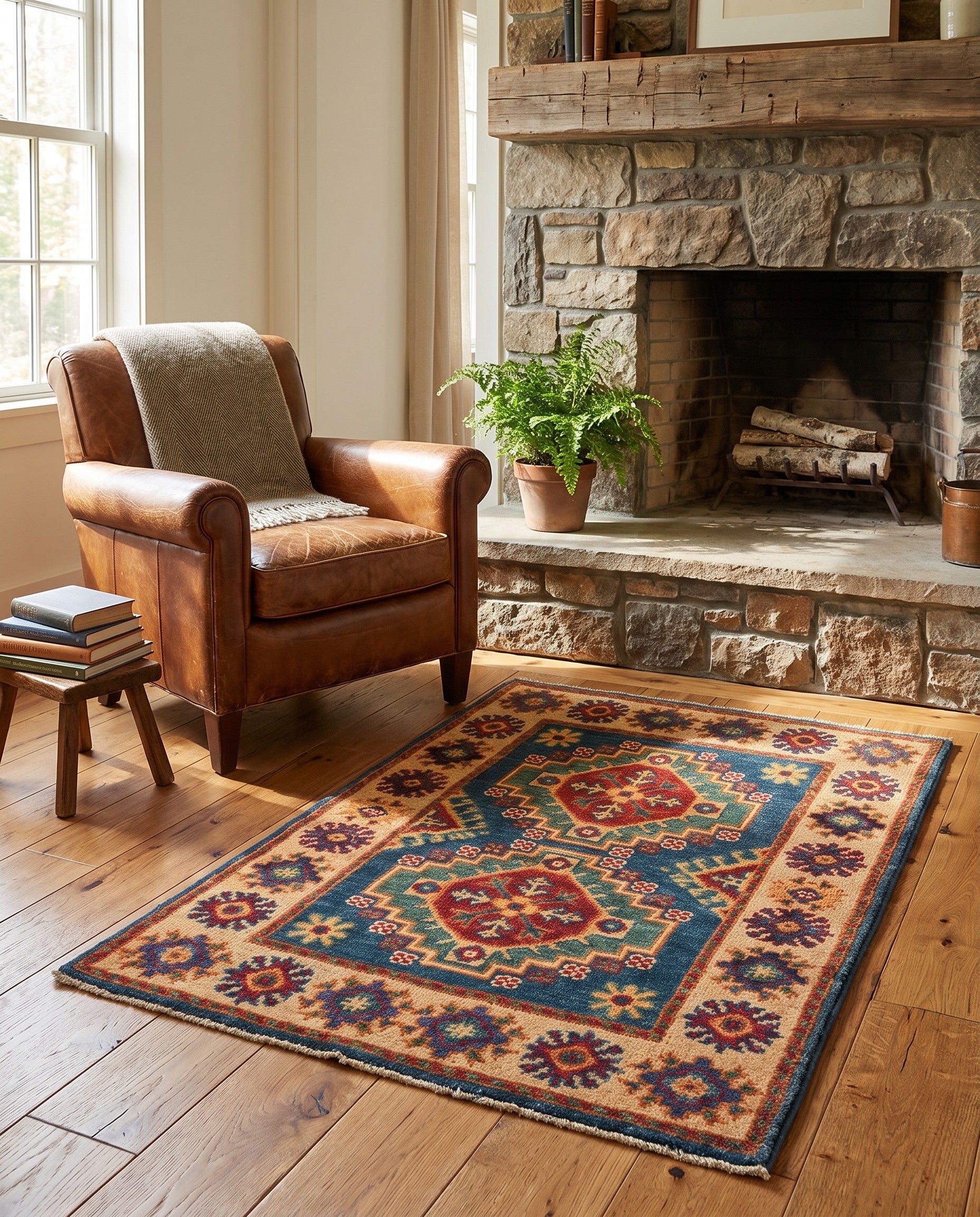 2' x 3' Hand Knotted Kazak Rug