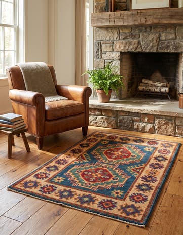 2' x 3' Hand Knotted Kazak Rug