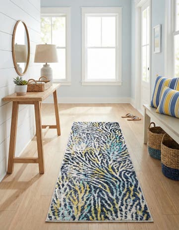 Blue Ariel Runner Rug