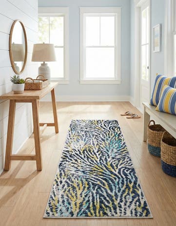 Blue Ariel Runner Rug