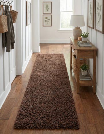 2' 7 x 10' Solid Shag Runner Rug