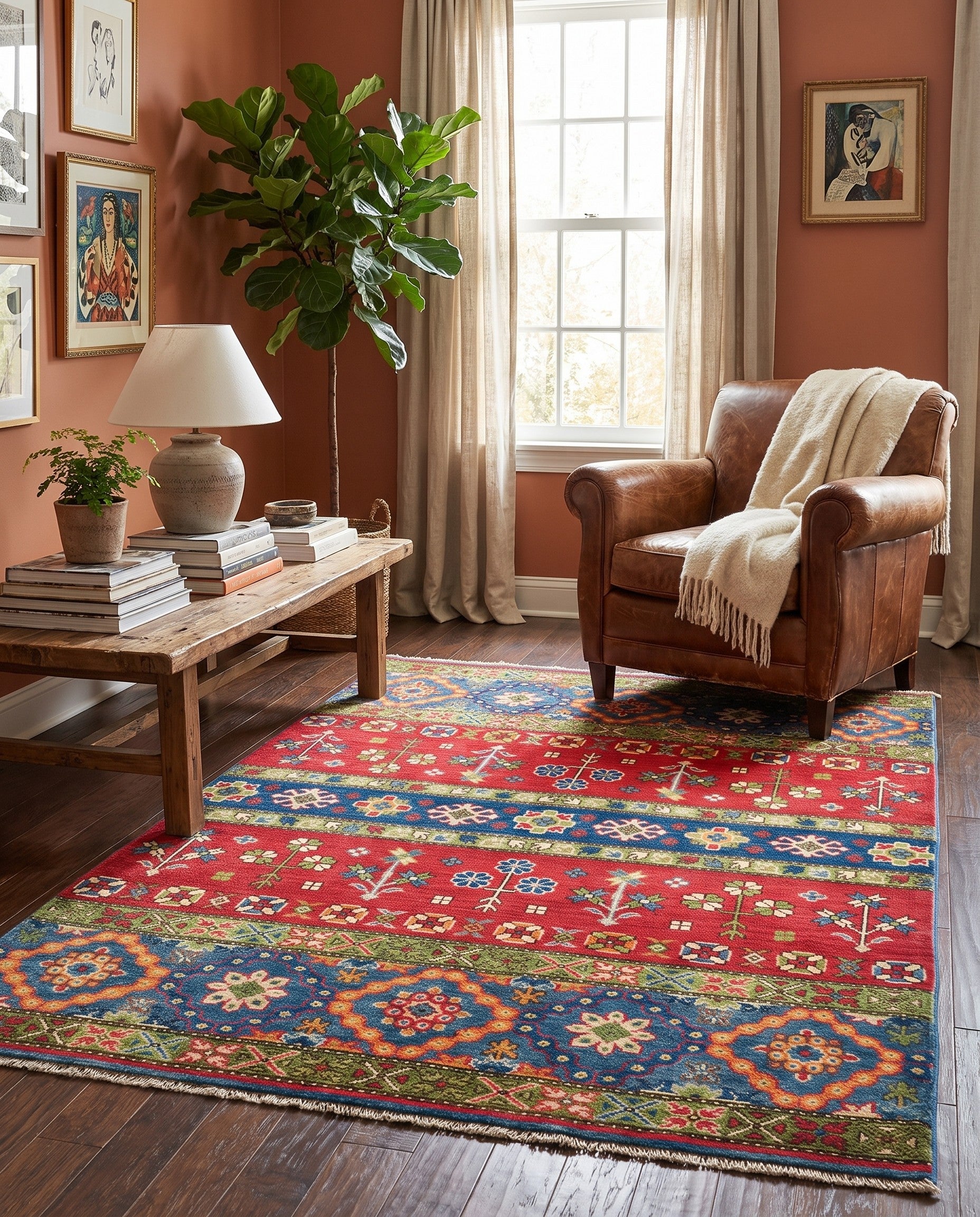 3' 10 x 5' 10 Hand Knotted Kazak Rug