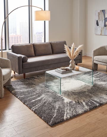 Black and Gray Soft Touch Shag Rug