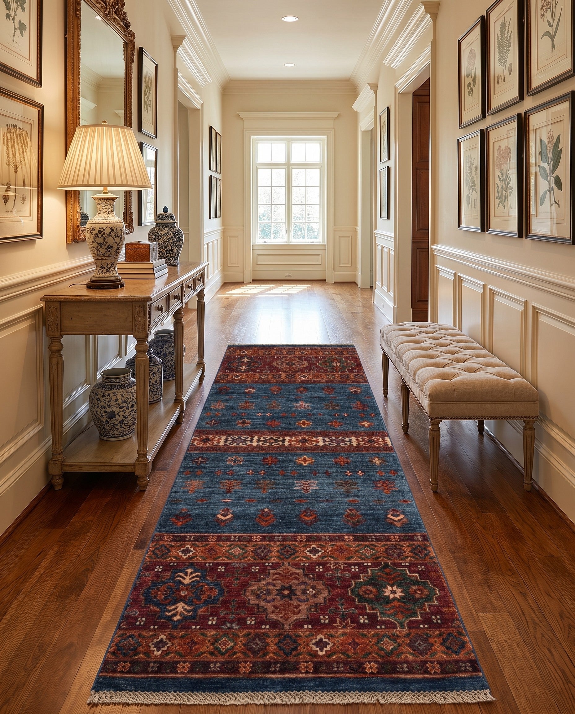 2' 7 x 7' 4 Hand Knotted Kazak Runner Rug