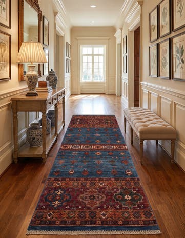 2' 7 x 7' 4 Hand Knotted Kazak Runner Rug