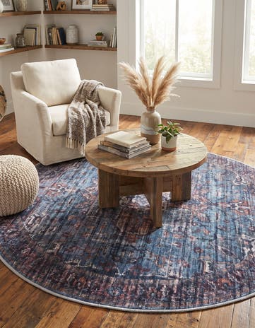 Blue Maahru Round Rug