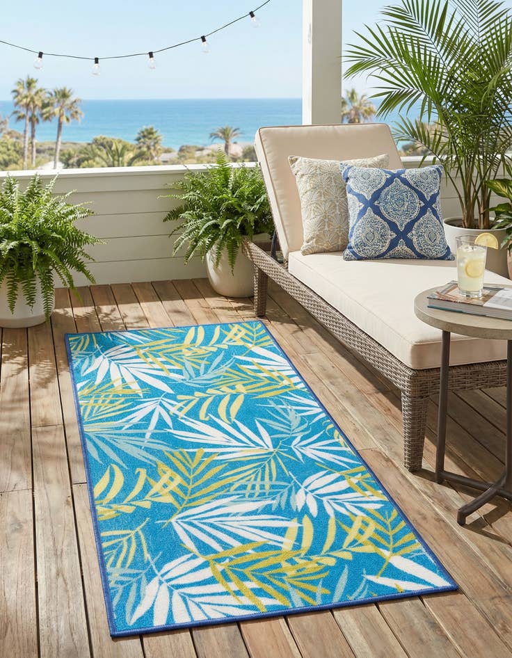 Detail image of 2' x 3' 11 Easy-Clean Jill Zarin Caribbean Indoor / Outdoor Runner Rug