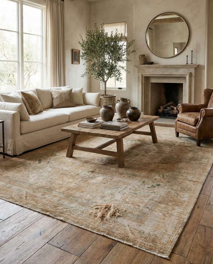 6' 1 x 8' 5 Hand Knotted Ultra Vintage Persian Wool Rug