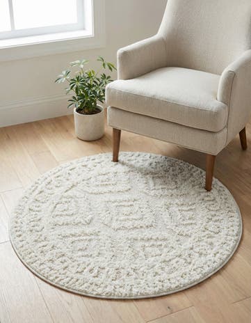 Ivory Boho Round Rug