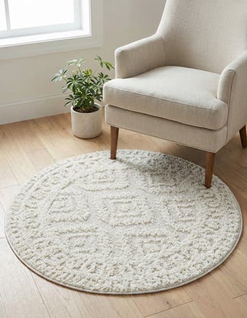 Ivory Boho Round Rug