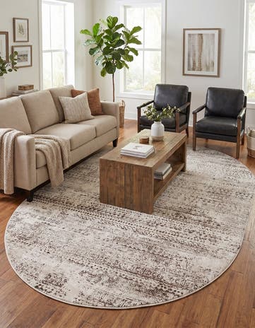 Chocolate Brown Hermitage Oval Rug