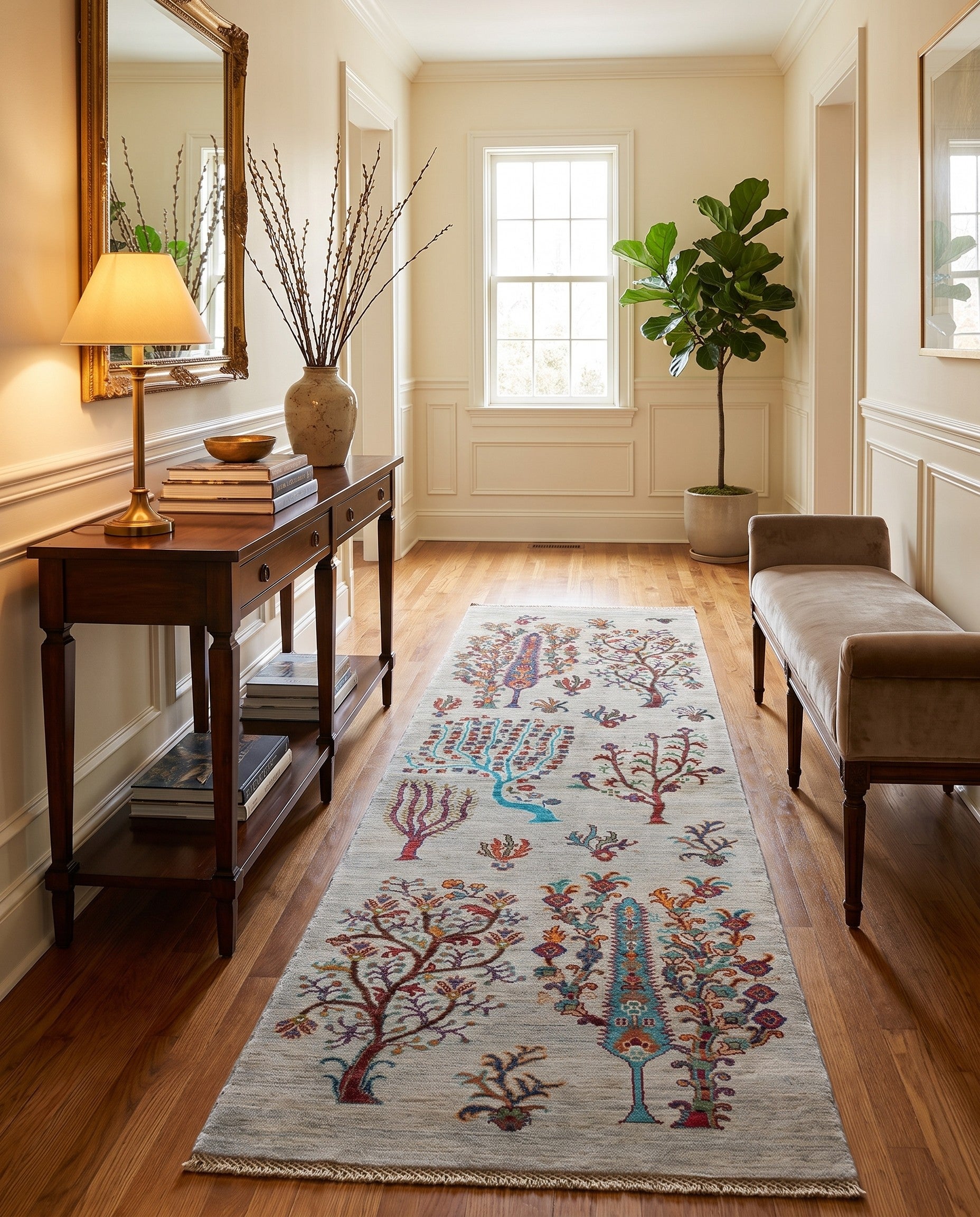 2' 9 x 8' Hand Knotted Ariana Ziegler Runner Rug