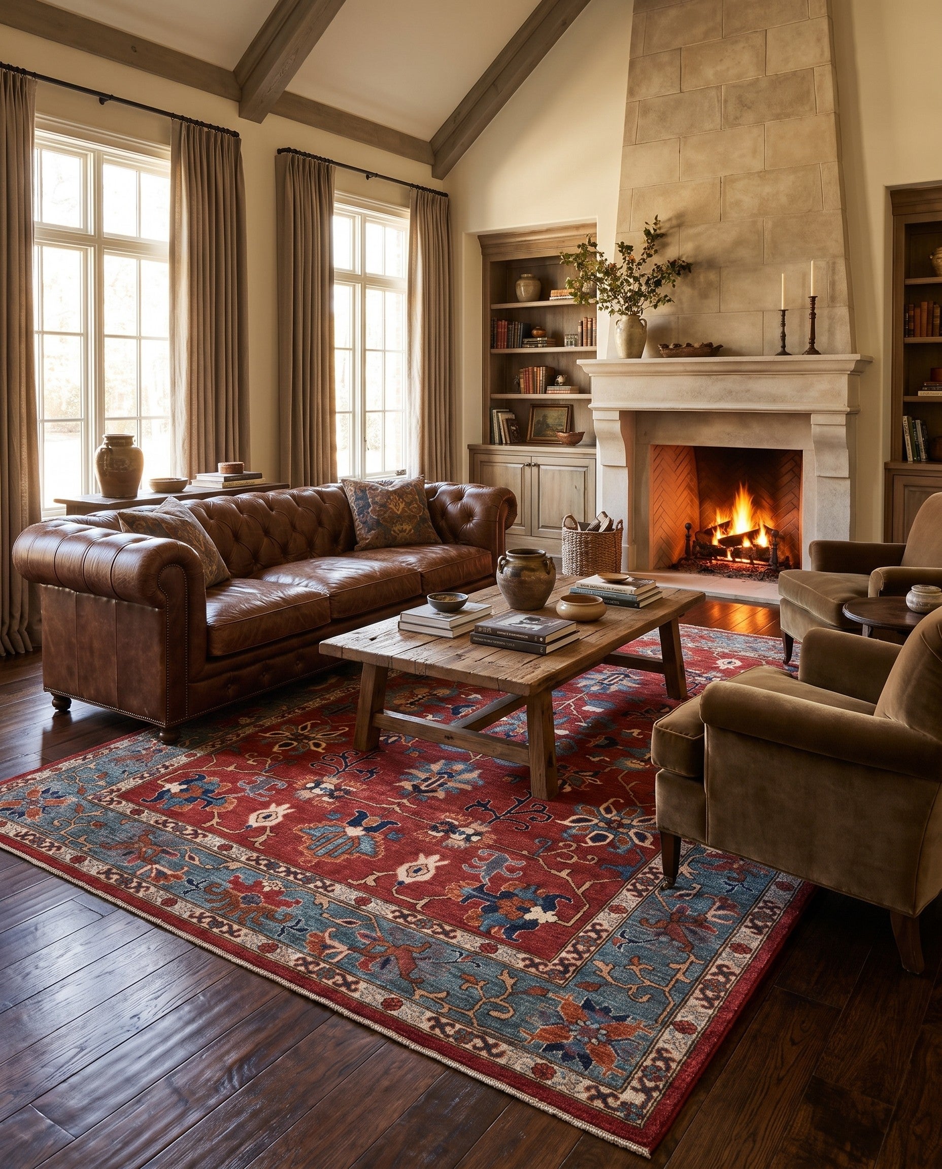 6' 9 x 9' 9 Hand Knotted Heriz Rug