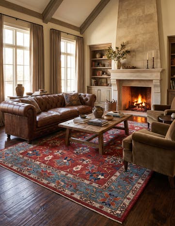 6' 9 x 9' 9 Hand Knotted Heriz Rug