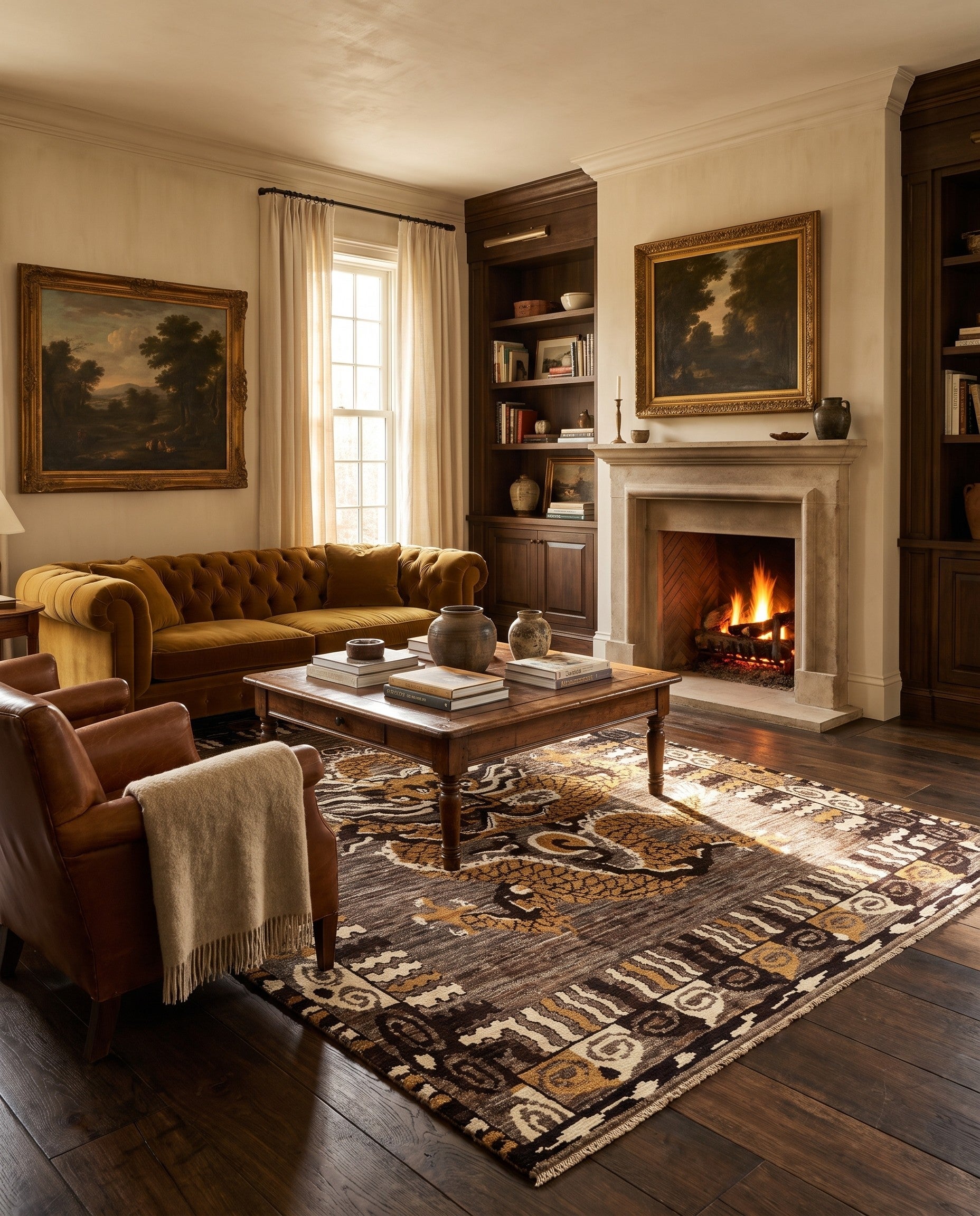 9' 3 x 12' 9 Hand Knotted Oushak Wool Rug