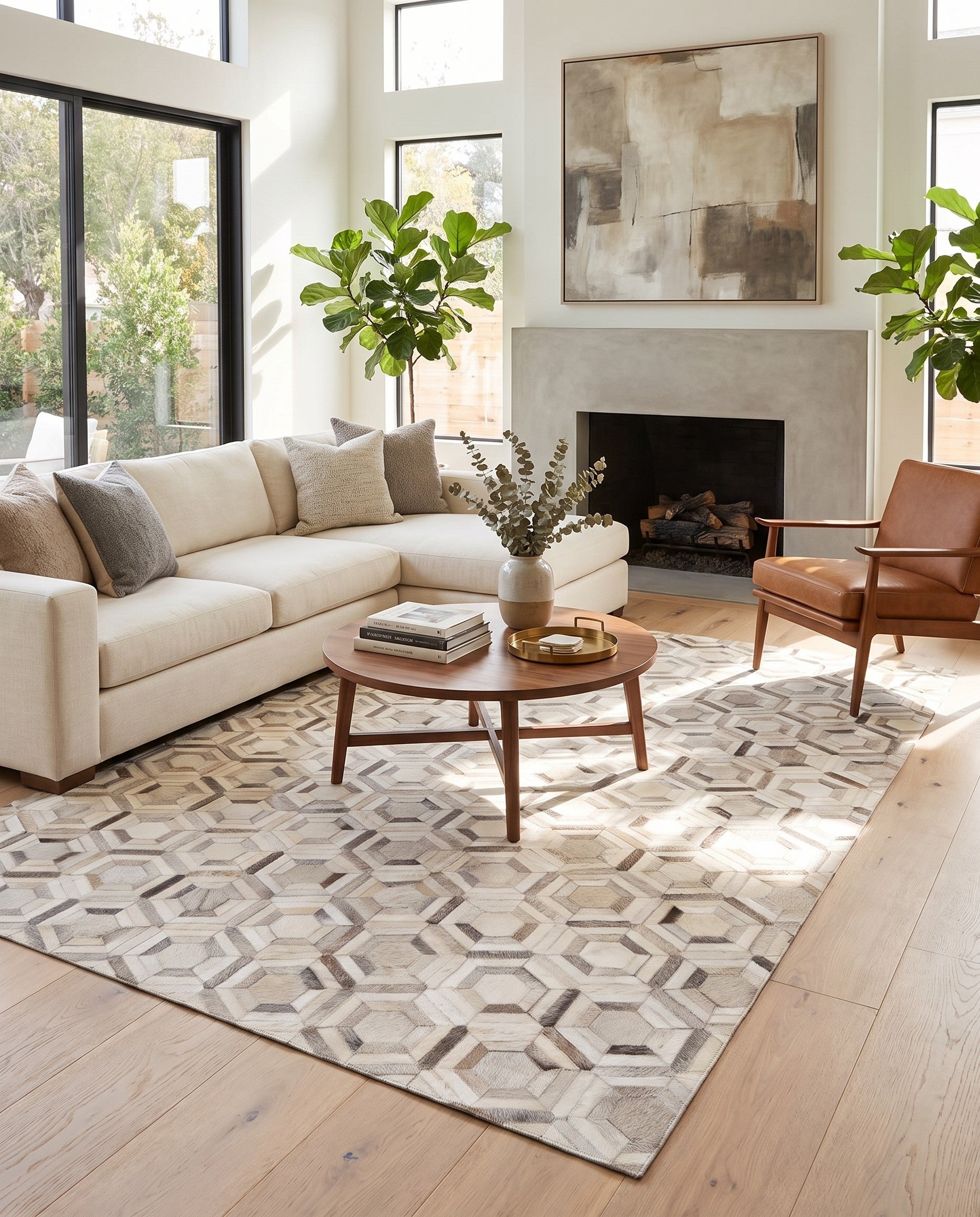 5' x 7' 1 Cowhide Rug