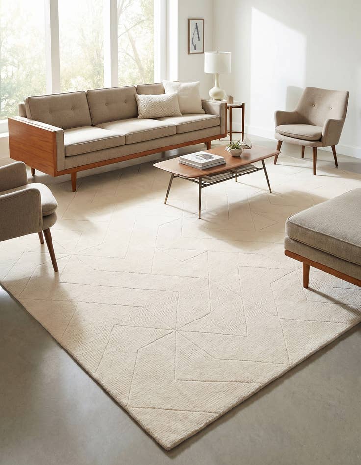 Detail image of 7' 10 x 7' 10 WoolCraft Geometric Square Rug