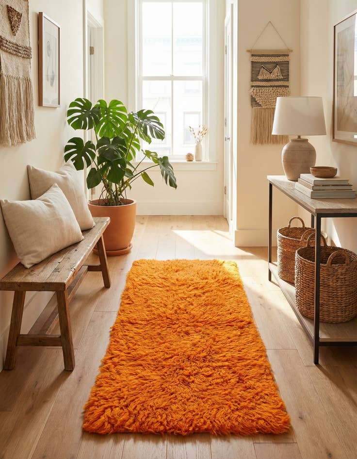 Detail image of 2' 3 x 4' 8 Hand Knotted Moroccan Wool Runner Rug