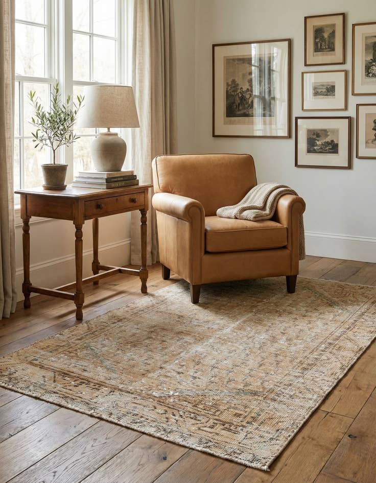 Detail image of 3' x 4' 9 Hand Knotted Ultra Vintage Persian Wool Rug