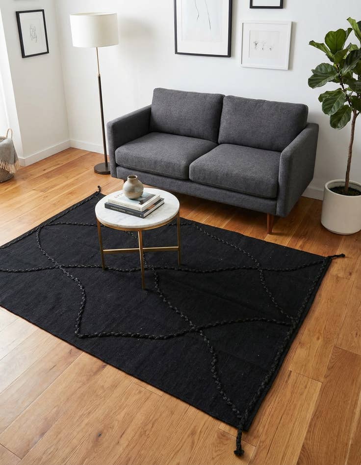 Detail image of 4' 2 x 6' Hand Woven Kilim Modern Wool Rug