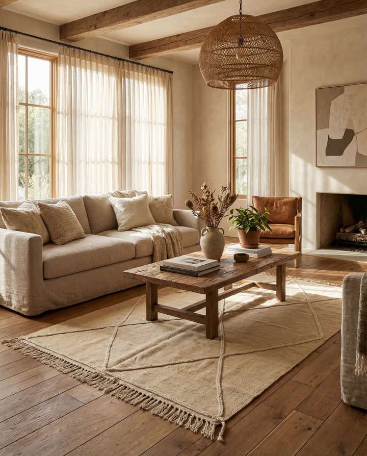 4' 1 x 6' 1 Hand Knotted Moroccan Wool Rug