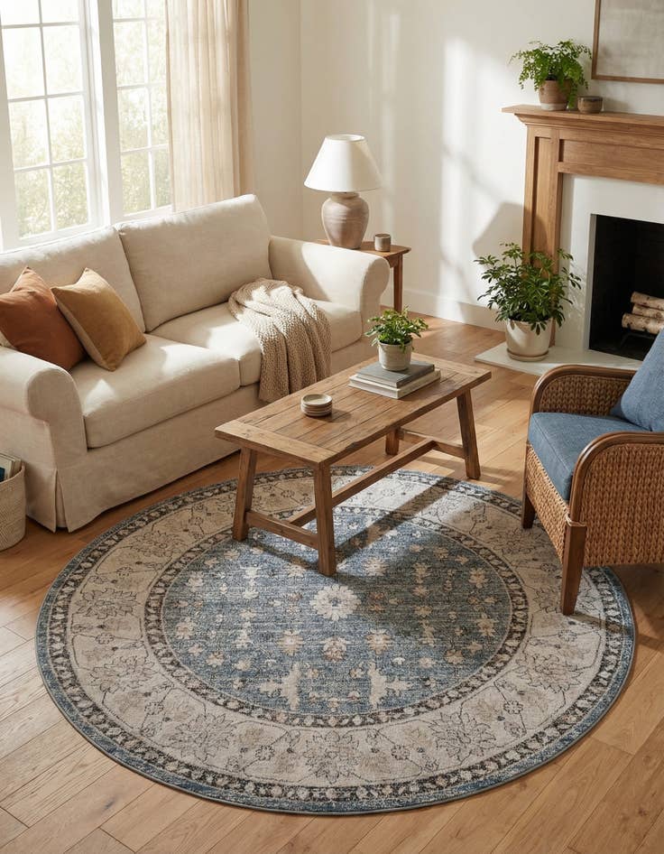 Detail image of 7' x 7' Eco Traditional Round Rug