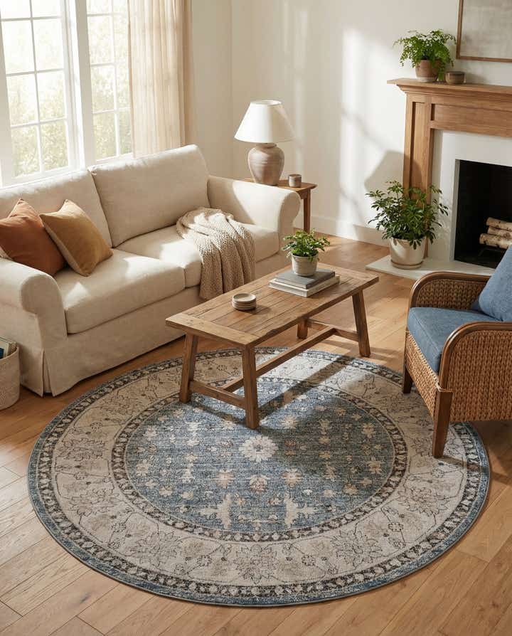 7' x 7' Eco Traditional Round Rug