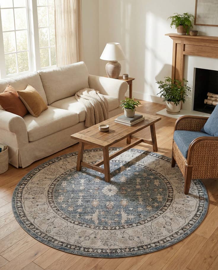 Detail image of 7' x 7' Eco Traditional Round Rug