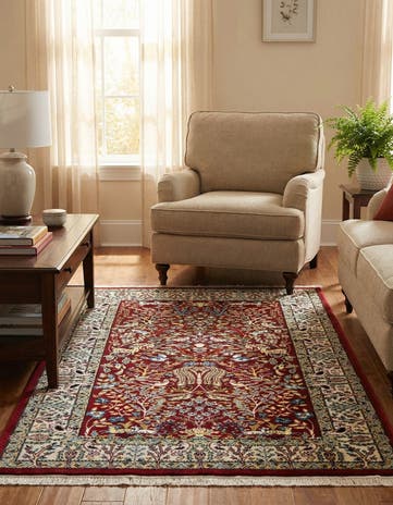 Burgundy Nain Design Rug