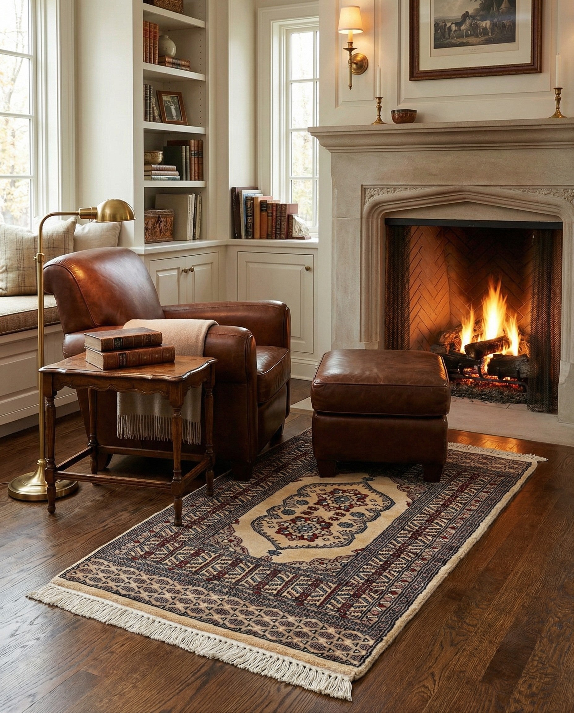 2' 6 x 4' Hand Knotted Bokhara Oriental Wool Rug