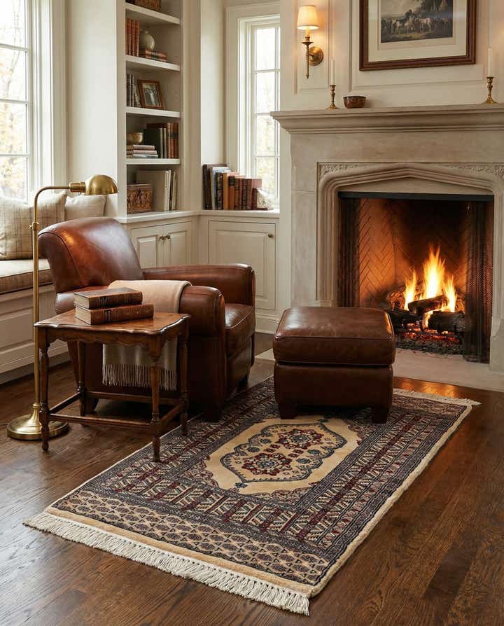 2' 6 x 4' Hand Knotted Bokhara Oriental Wool Rug