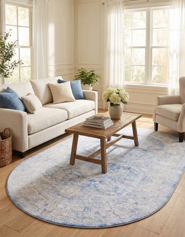 5' x 8' Washable Timeless Oval Rug