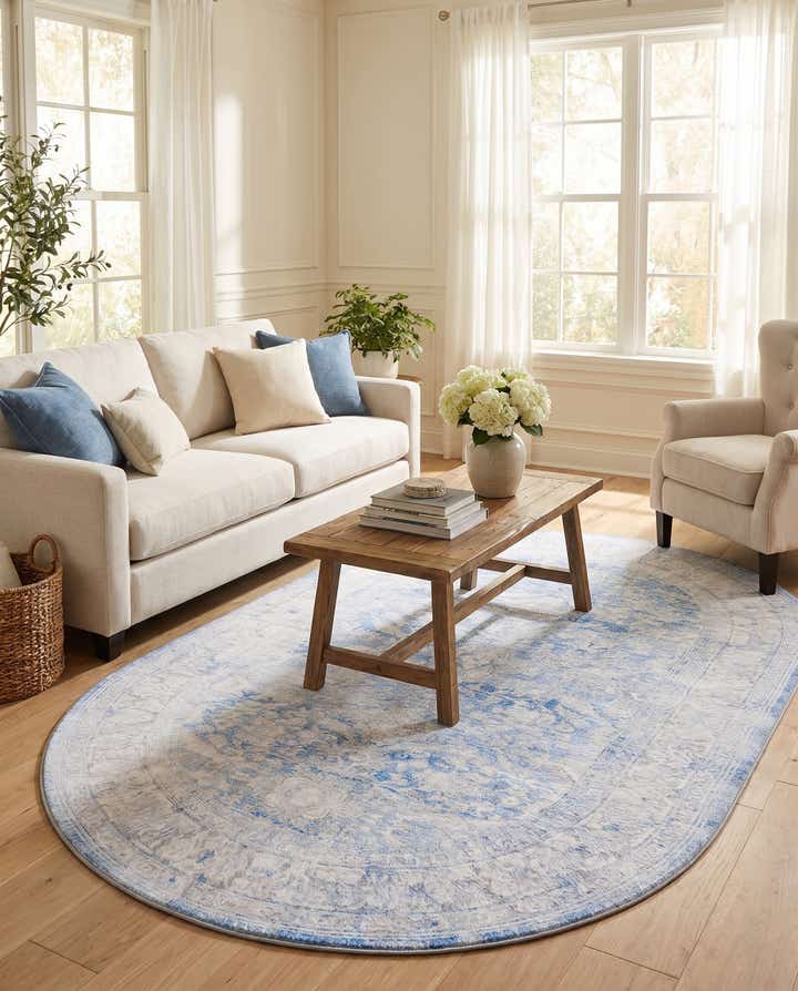 5' x 8' Washable Timeless Oval Rug