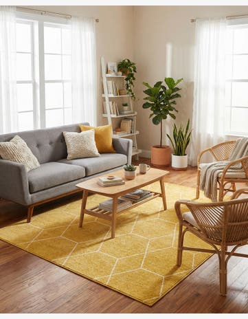 7' 10 x 7' 10 Trellis Frieze Square Rug