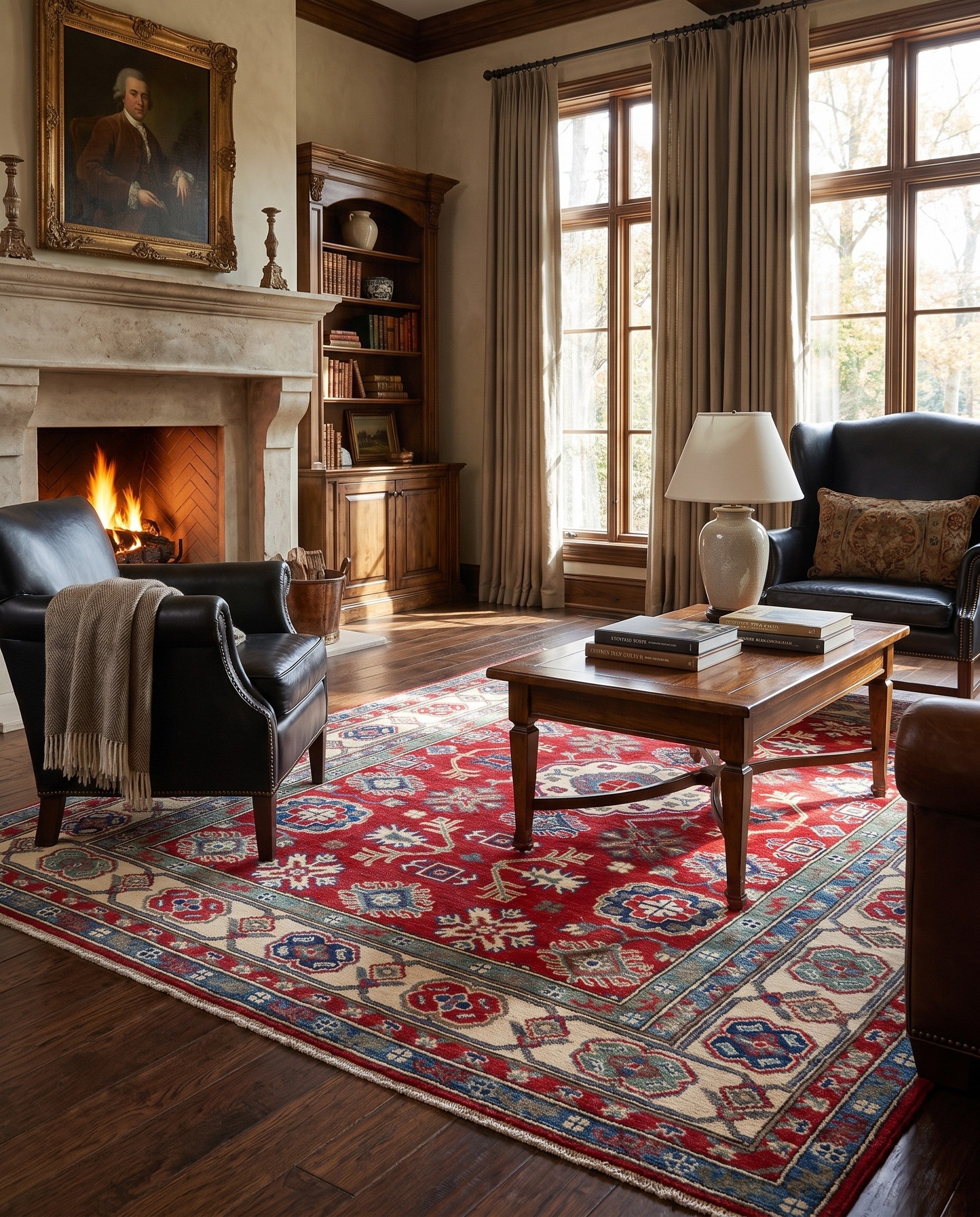 5' 3 x 6' 8 Hand Knotted Kazak Rug