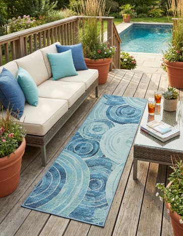 2' x 6' Easy-Clean Modern Indoor / Outdoor Runner Rug