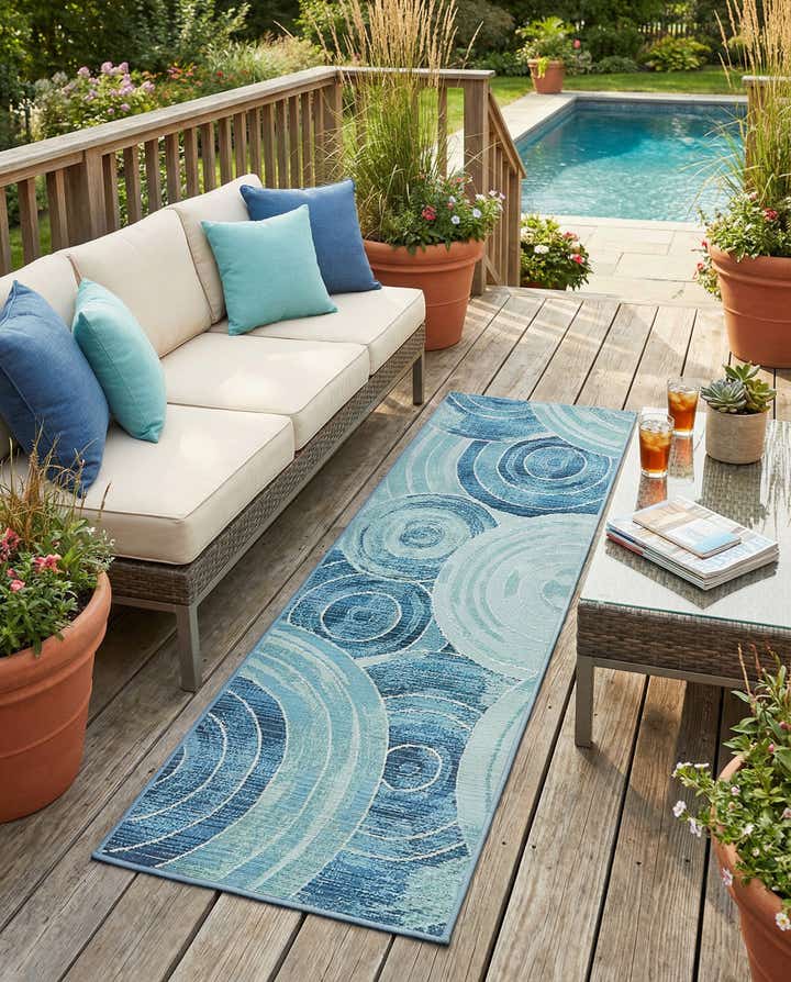 2' x 6' Easy-Clean Modern Indoor / Outdoor Runner Rug