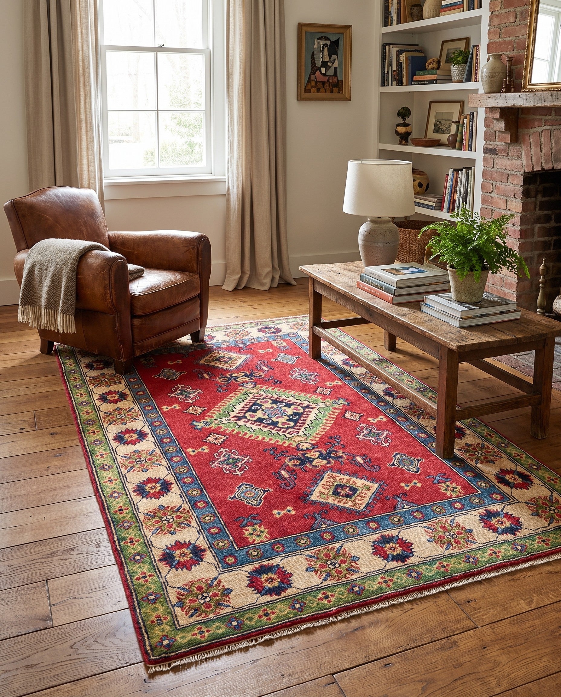 3' 11 x 6' Hand Knotted Kazak Rug